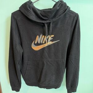 Women’s Nike Black Sweatshirt with Metallic Gold Swoosh